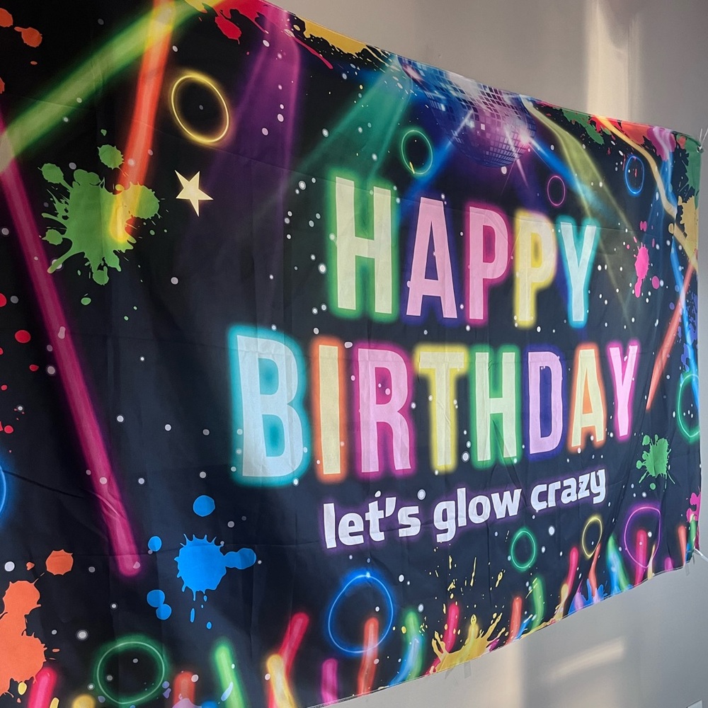 Happy Birthday Glow sign.